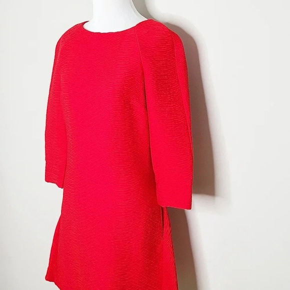 NWT Maje Rinis Red Textured Tie Back Dress - Picture 4 of 9